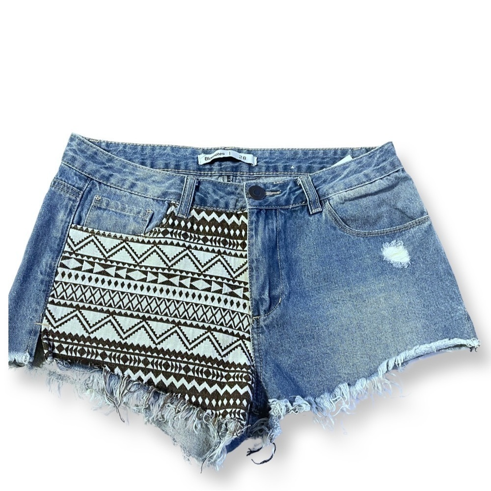 BLUE Note Denim Fabric Cut Off Jean Shorts